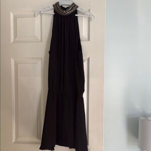 Ramy Brook Black Backless Dress with Embellished Neckline